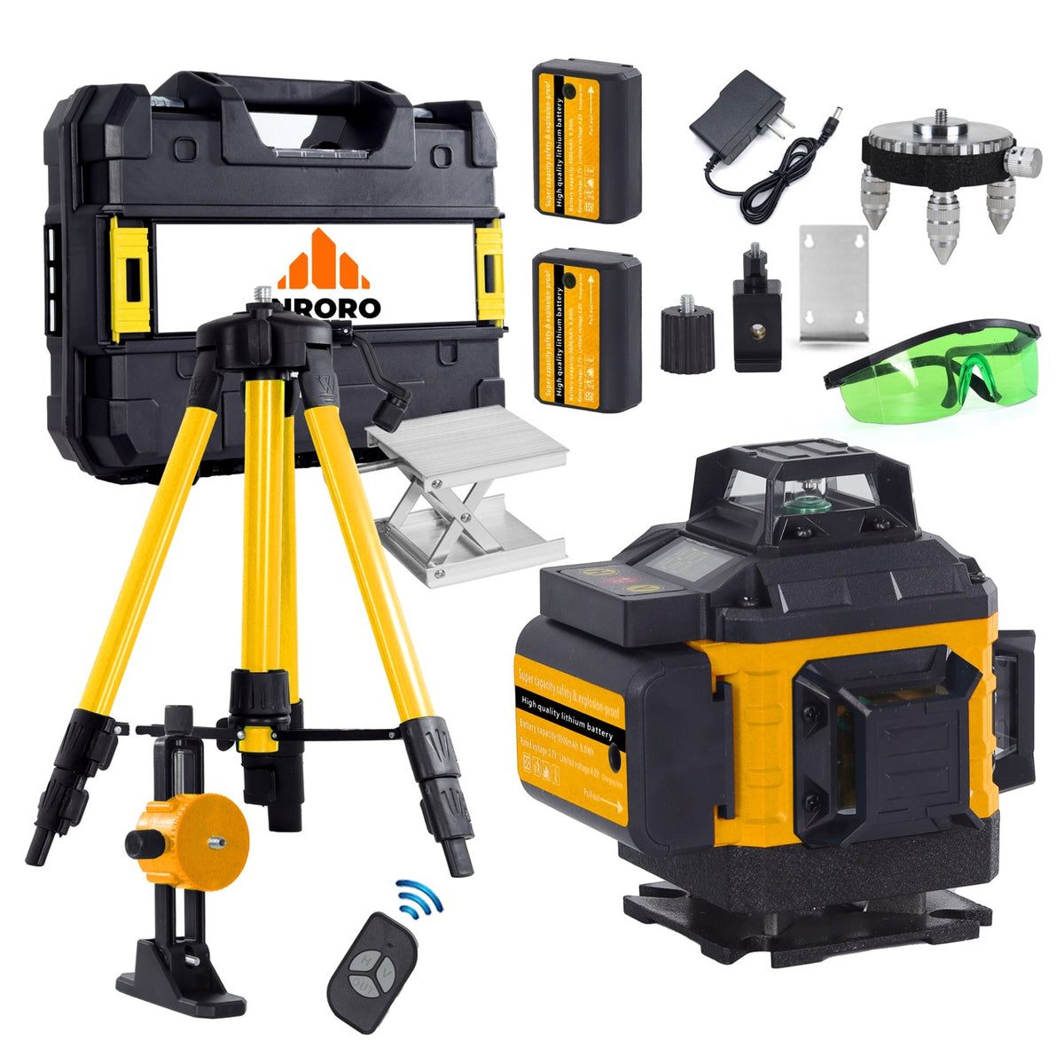 Nroro 4D 16 Line Green Laser Level Kit – 360° Self-Leveling