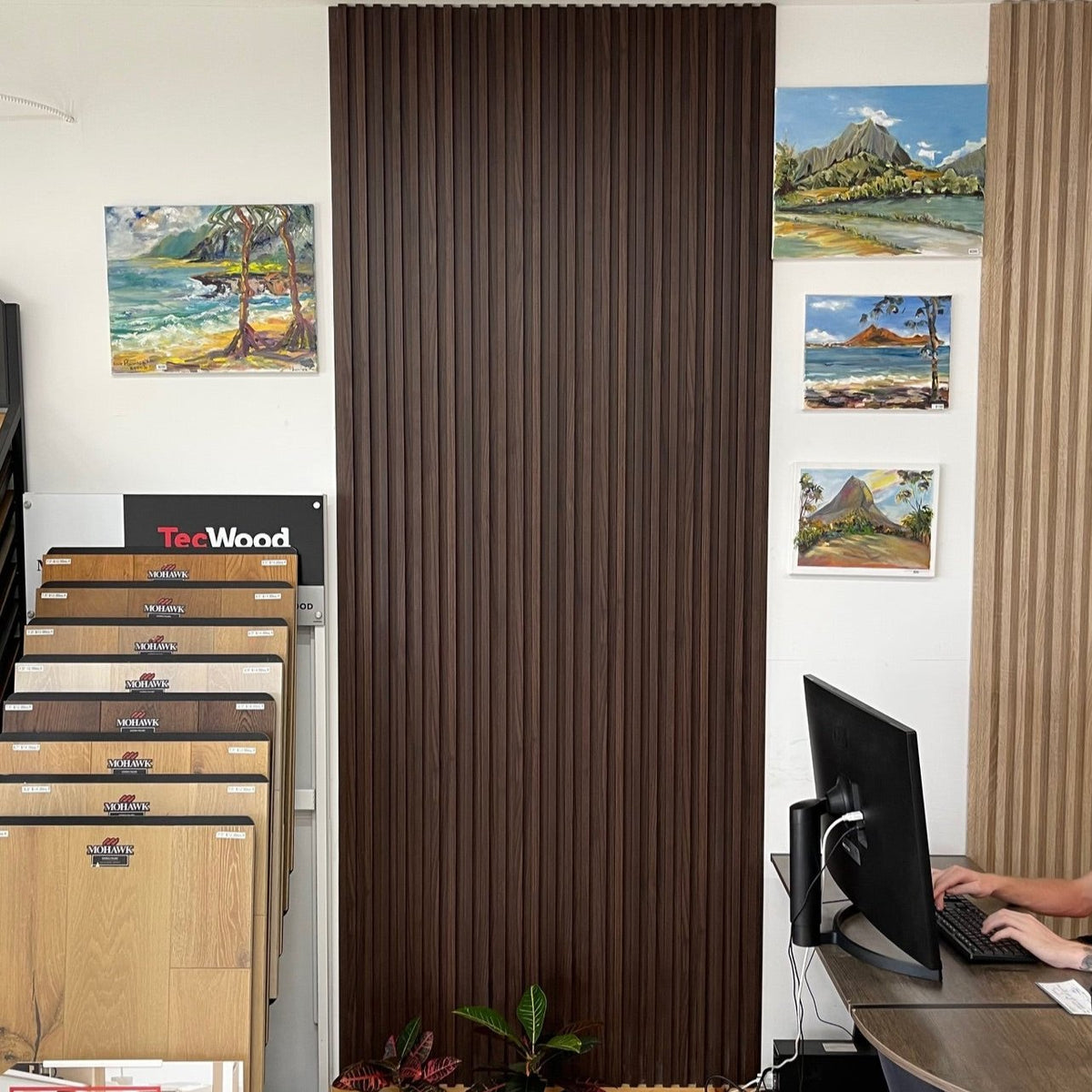 Curated visual reference: Visual Reference: Nroro Espresso Walnut Slat Vinyl Wall Panel