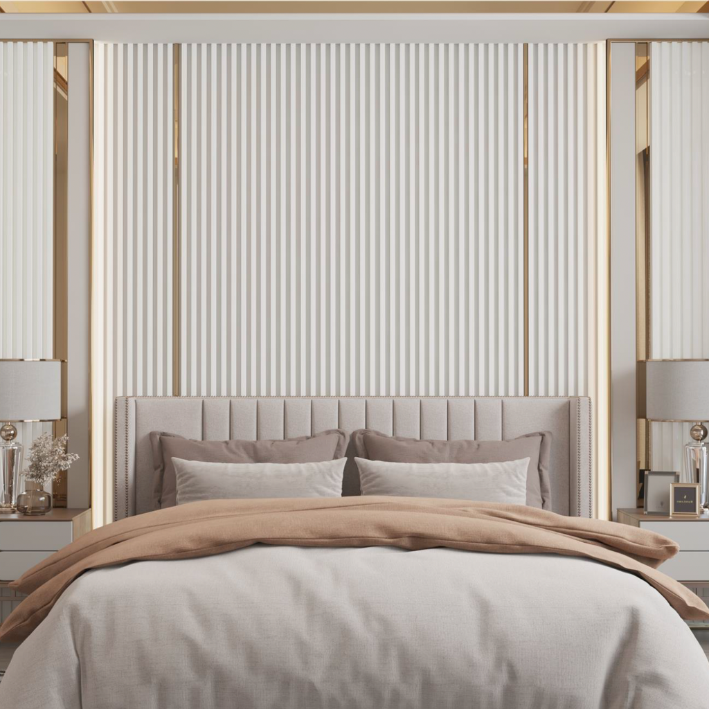 Nroro - Pearl White 25A - Slat Wall & Ceiling Panel - PVC Decor