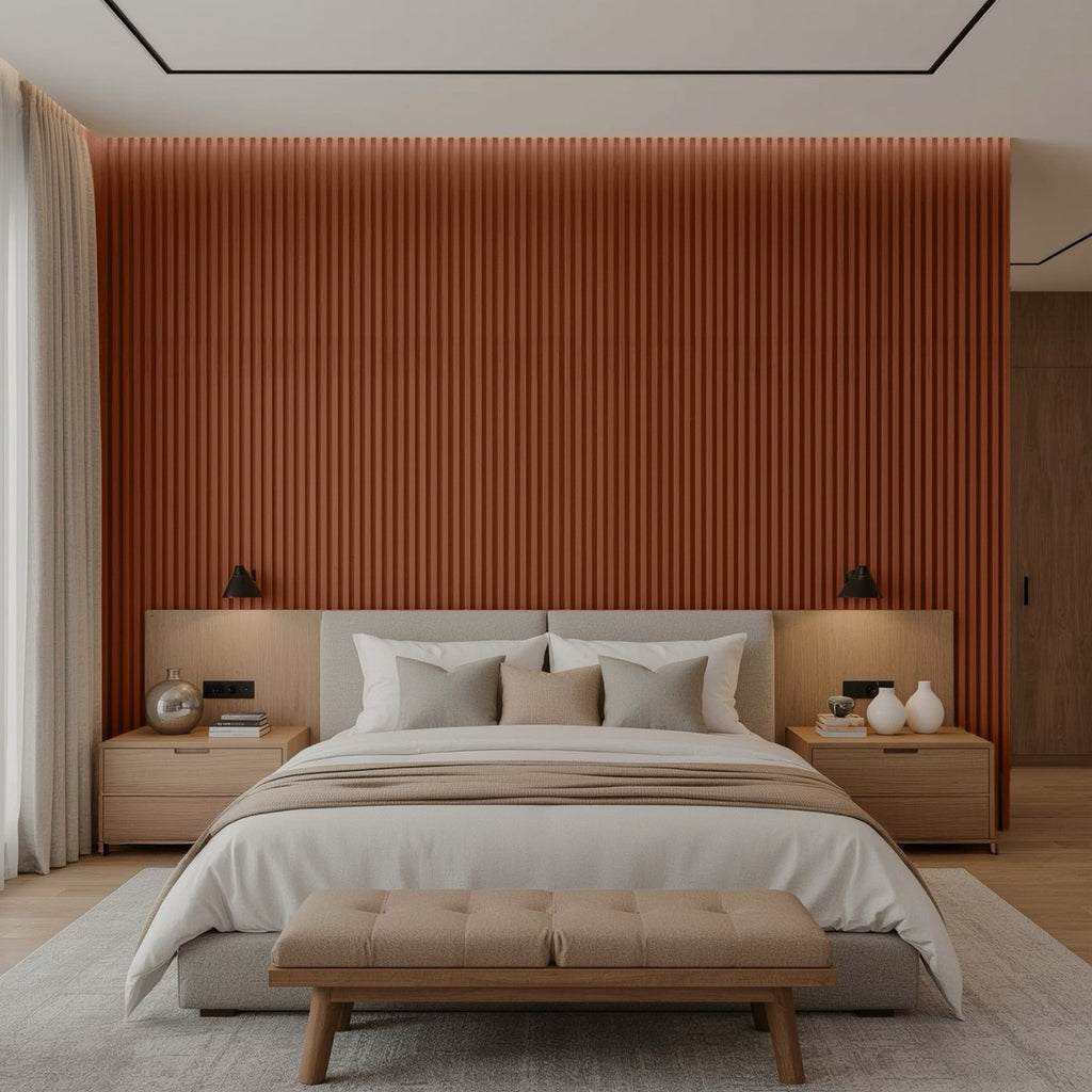 Nroro - Luxury Hawaiian Koa 03A - Ridge5 Collection - Slat Wall & Ceiling Panel - PVC Decor Accent