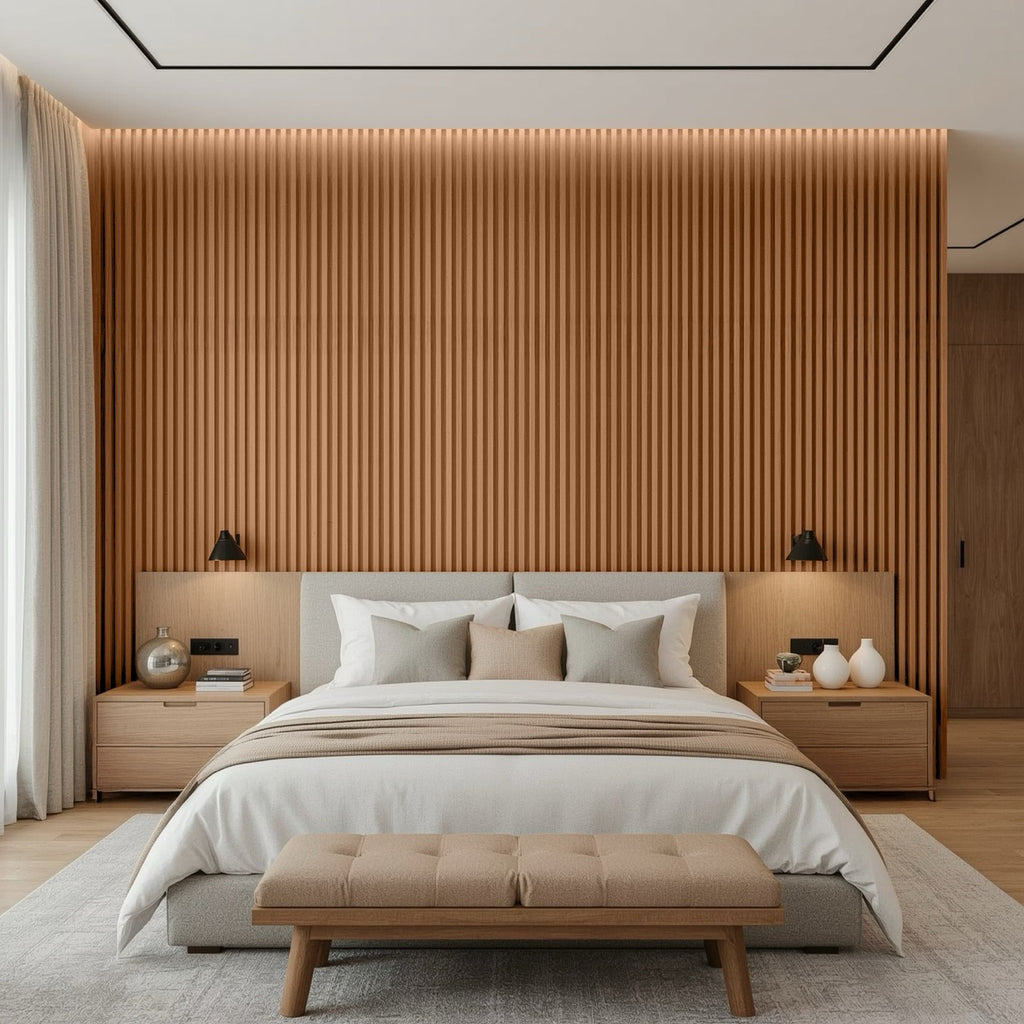 Nroro - Toffee Walnut 26A - Ridge5 Collection - Slat Wall & Ceiling Panel - PVC Decor Accent