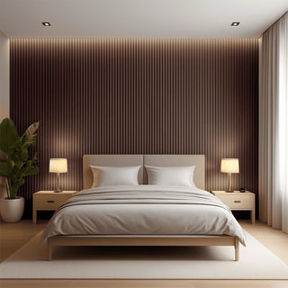 Nroro - Chocolate Walnut 34A - Ridge5 Collection - Slat Wall & Ceiling Panel - PVC Decor Accent
