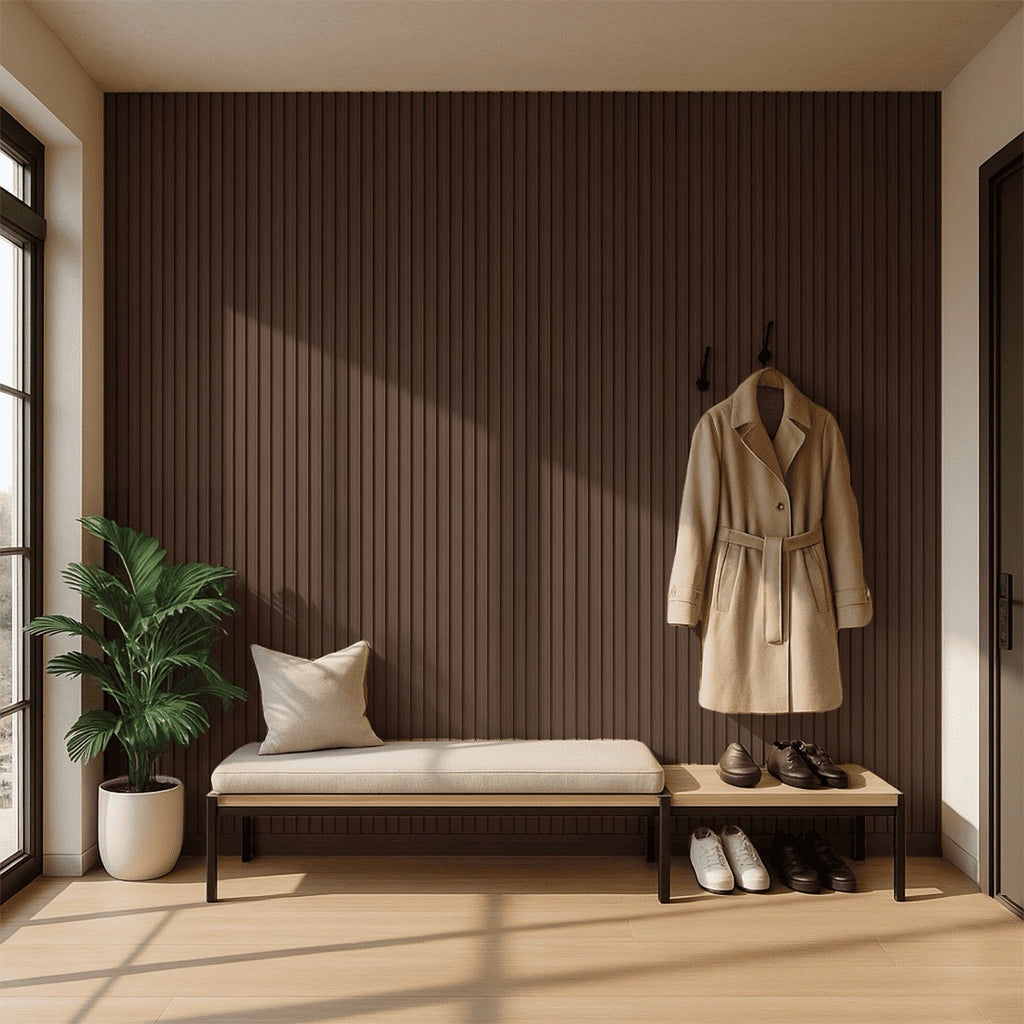 Nroro - Chocolate Walnut 34AS - Ridge5 Collection - Slat Wall & Ceiling Panel - PVC Decor Accent