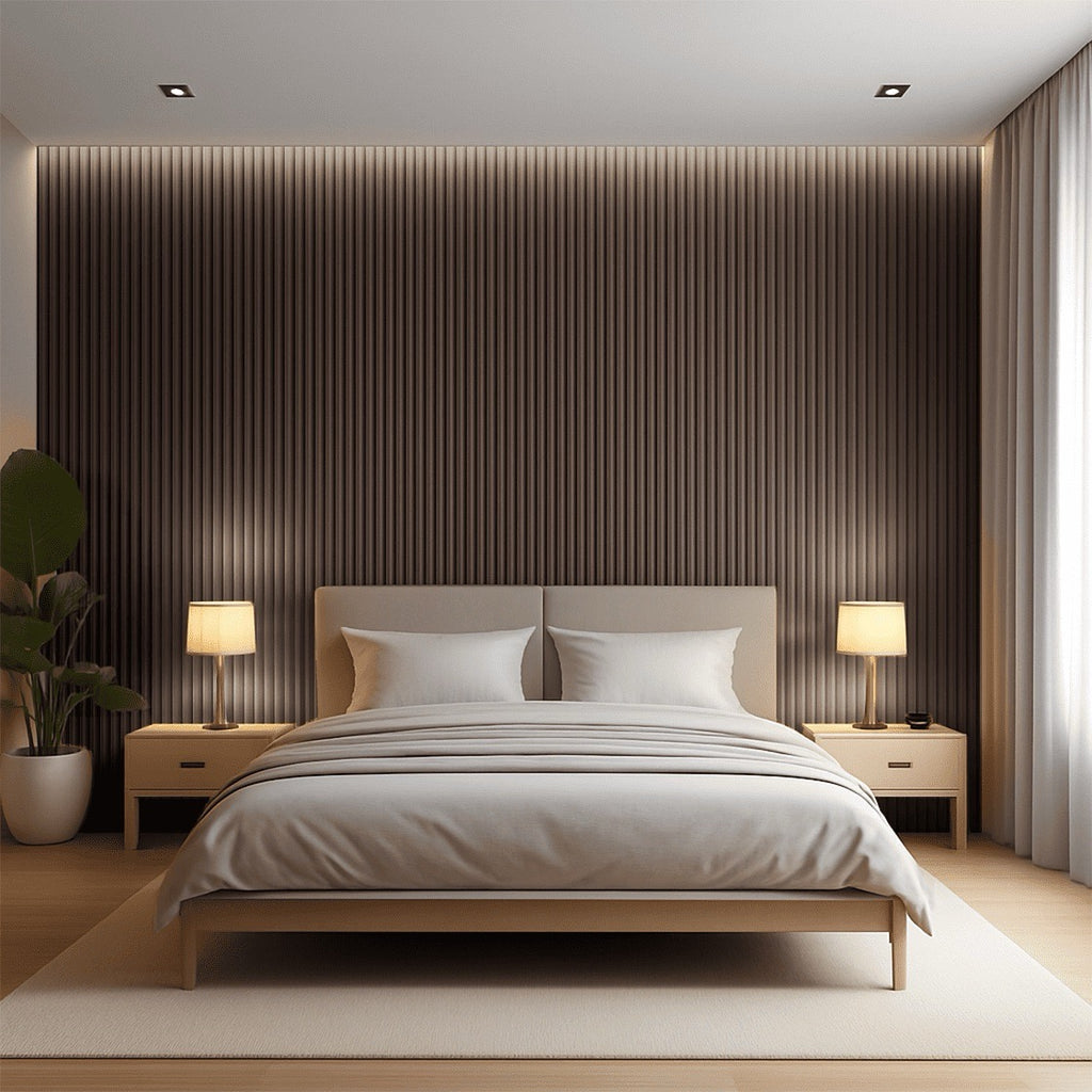 Nroro - Espresso Walnut 37A - Ridge5 Collection - Slat Wall & Ceiling Panel - PVC Decor Accent