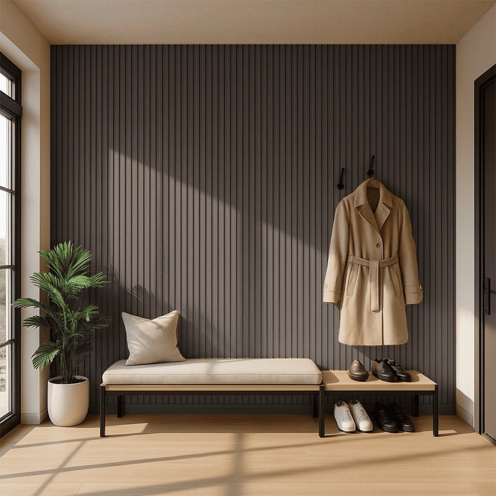 Nroro - Espresso Walnut 37A - Ridge5 Collection - Slat Wall & Ceiling Panel - PVC Decor Accent