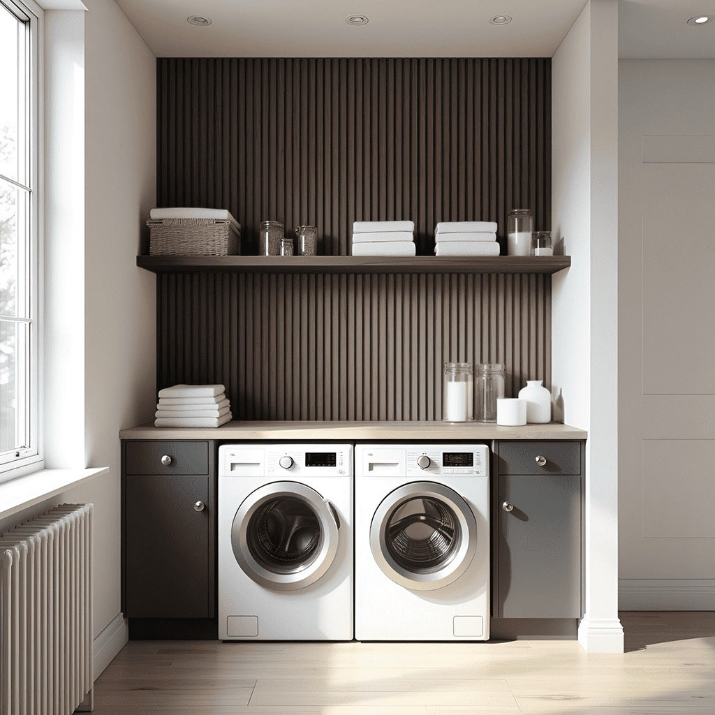 Nroro - Espresso Walnut 37A - Ridge5 Collection - Slat Wall & Ceiling Panel - PVC Decor Accent