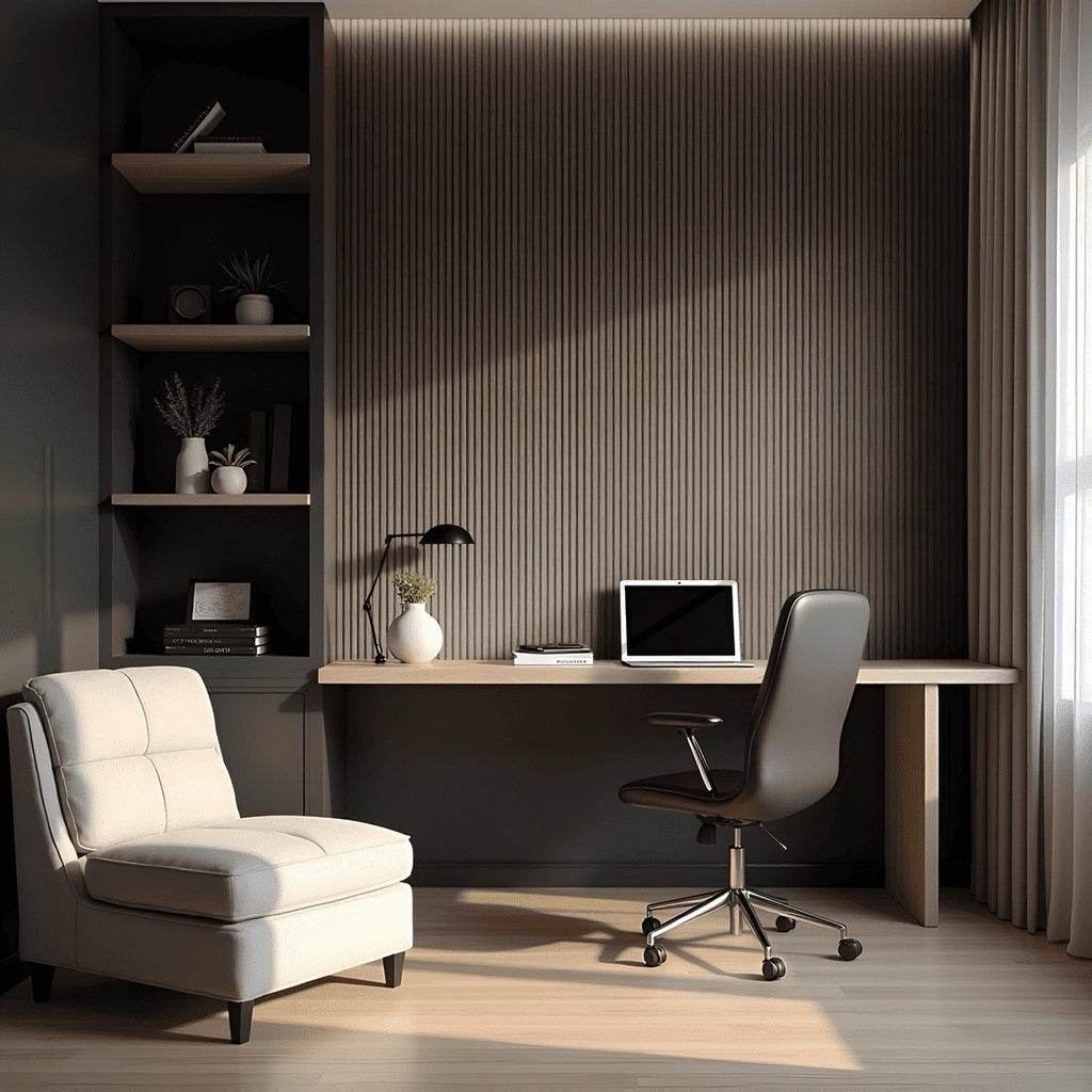 Nroro - Espresso Walnut 37A - Ridge5 Collection - Slat Wall & Ceiling Panel - PVC Decor Accent