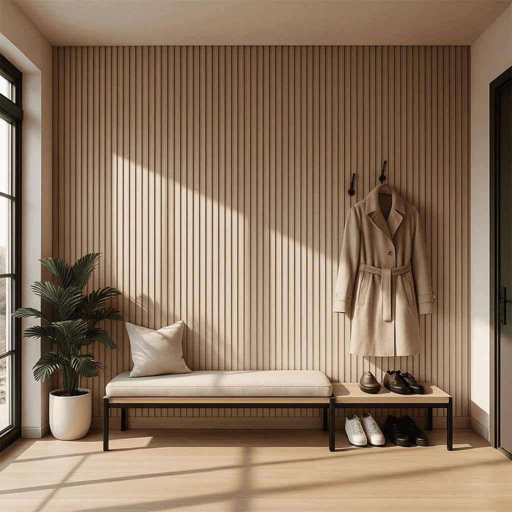 Nroro - Honey Oak 43A - Ridge5 Collection - Slat Wall & Ceiling Panel - PVC Decor Accent