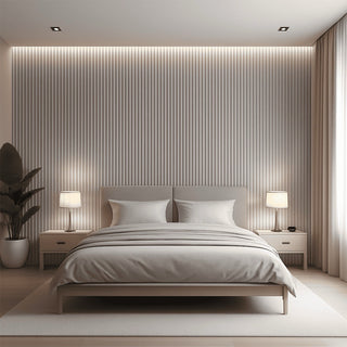Nroro - Ivory Oak 62A - Ridge5 Collection - Slat Wall & Ceiling Panel - PVC Decor Accent