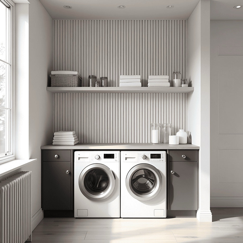 Nroro - Ivory Oak 62A - Ridge5 Collection - Slat Wall & Ceiling Panel - PVC Decor Accent