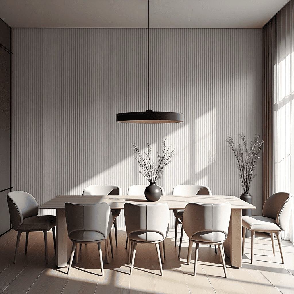 Nroro - Ivory Oak 62A - Ridge5 Collection - Slat Wall & Ceiling Panel - PVC Decor Accent