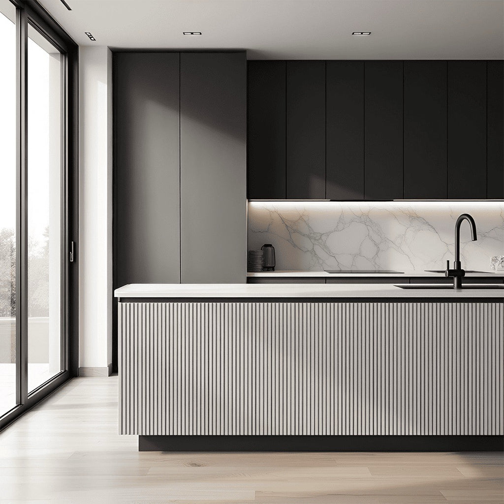 Nroro - Ivory Oak 62A - Ridge5 Collection - Slat Wall & Ceiling Panel - PVC Decor Accent