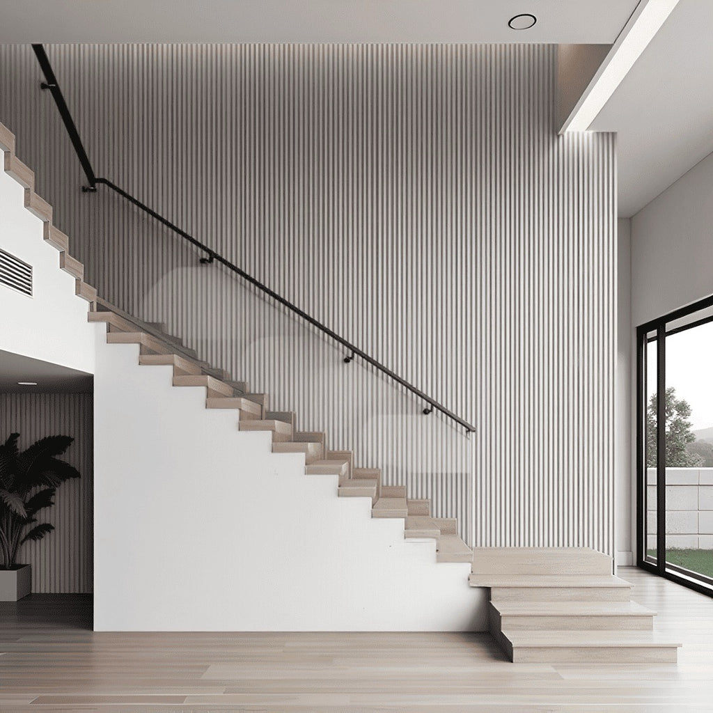 Nroro - Ivory Oak 62A - Ridge5 Collection - Slat Wall & Ceiling Panel - PVC Decor Accent