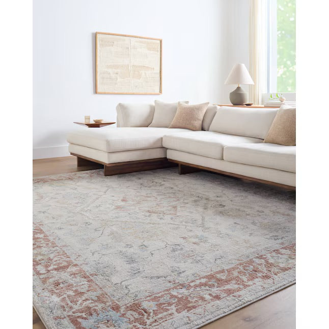 Rust Area Rug 8x10 – Warm Earth Tone Rug for Boho & Modern Decor