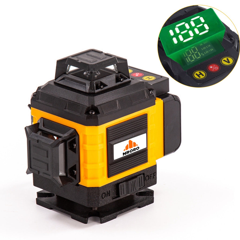 Nroro Tools - 16-Line Laser Level - Kit in Hard Case with Tripod & Stands