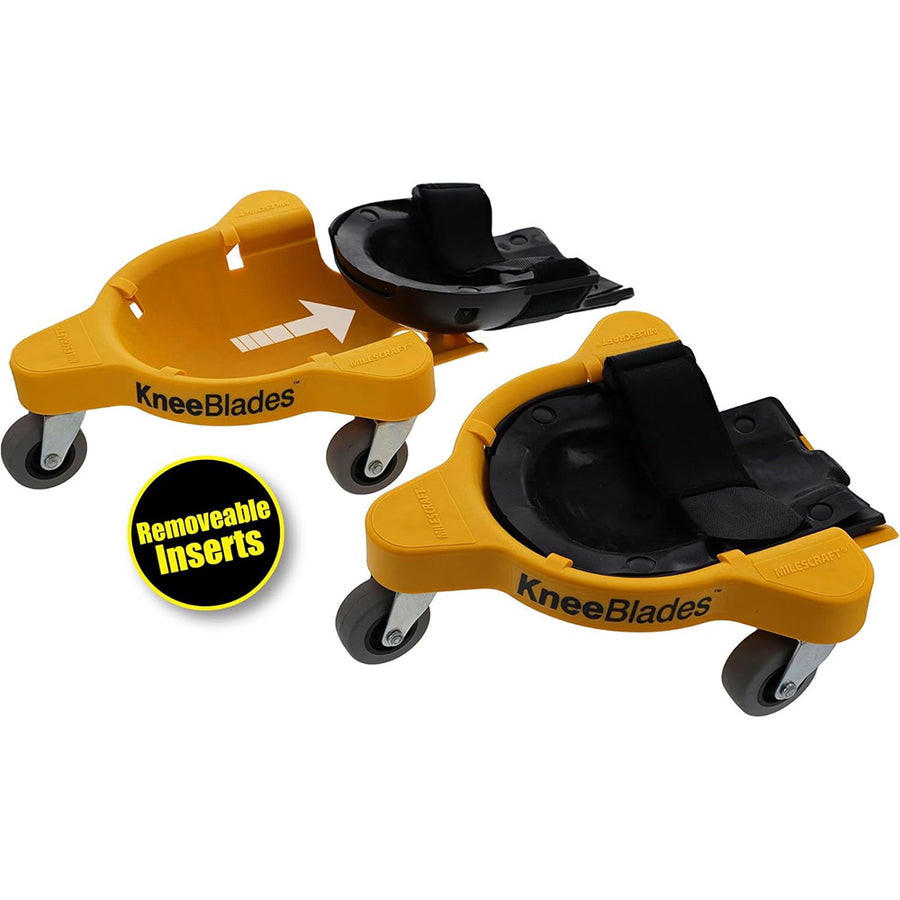 Milescraft 1603 KneeBlades - Durable Rolling Knee Pads with 3 Casters