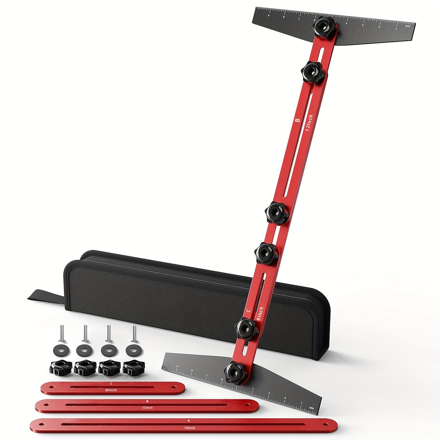 Nroro Stair Tread Template Tool - Aluminum stair gauge kit with extension arms and carry bag