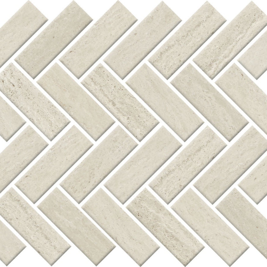 American Olean - White 1"x3" Matte Herringbone - Sunset Falls - Porcelain Tile