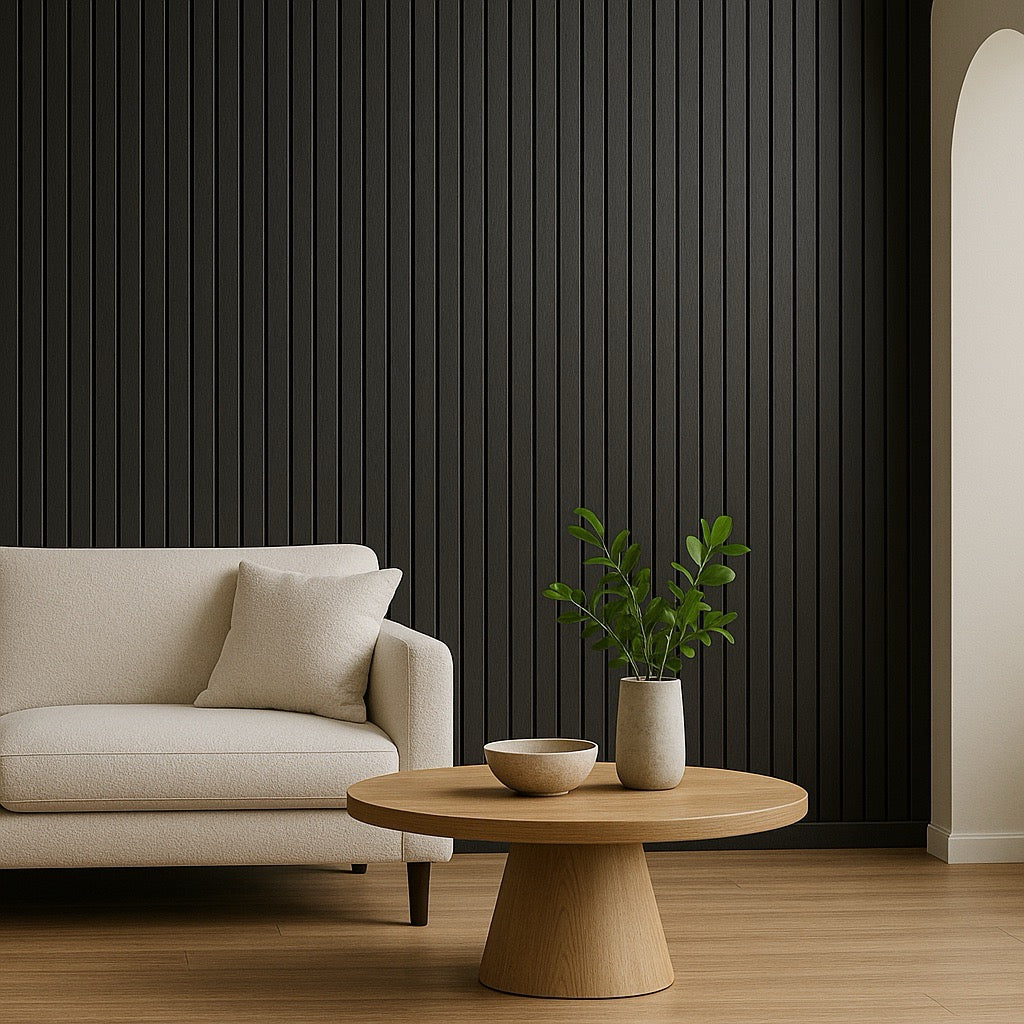 Nroro - Signature Pitch Black 84A - Ridge5 Collection - Slat PVC - Wall Ceiling Panel