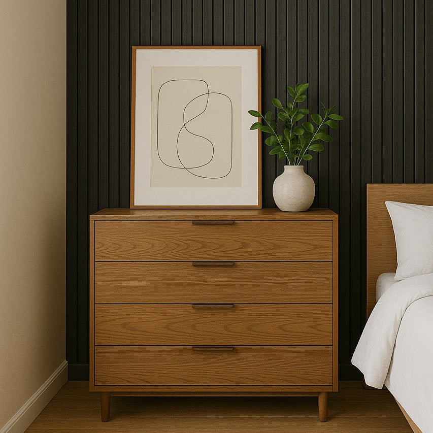 Nroro - Signature Pitch Black 84A - Ridge5 Collection - Slat PVC - Wall Ceiling Panel