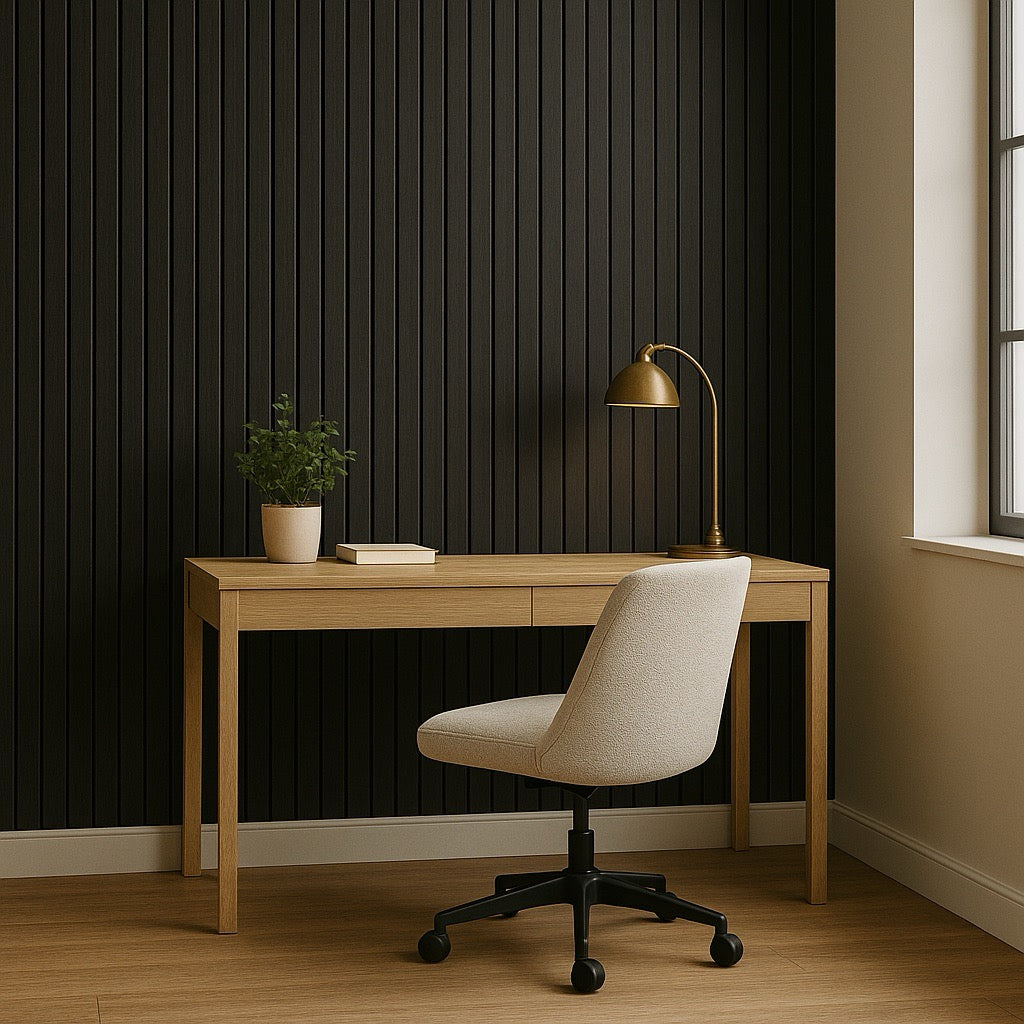 Nroro - Signature Pitch Black 84A - Ridge5 Collection - Slat PVC - Wall Ceiling Panel