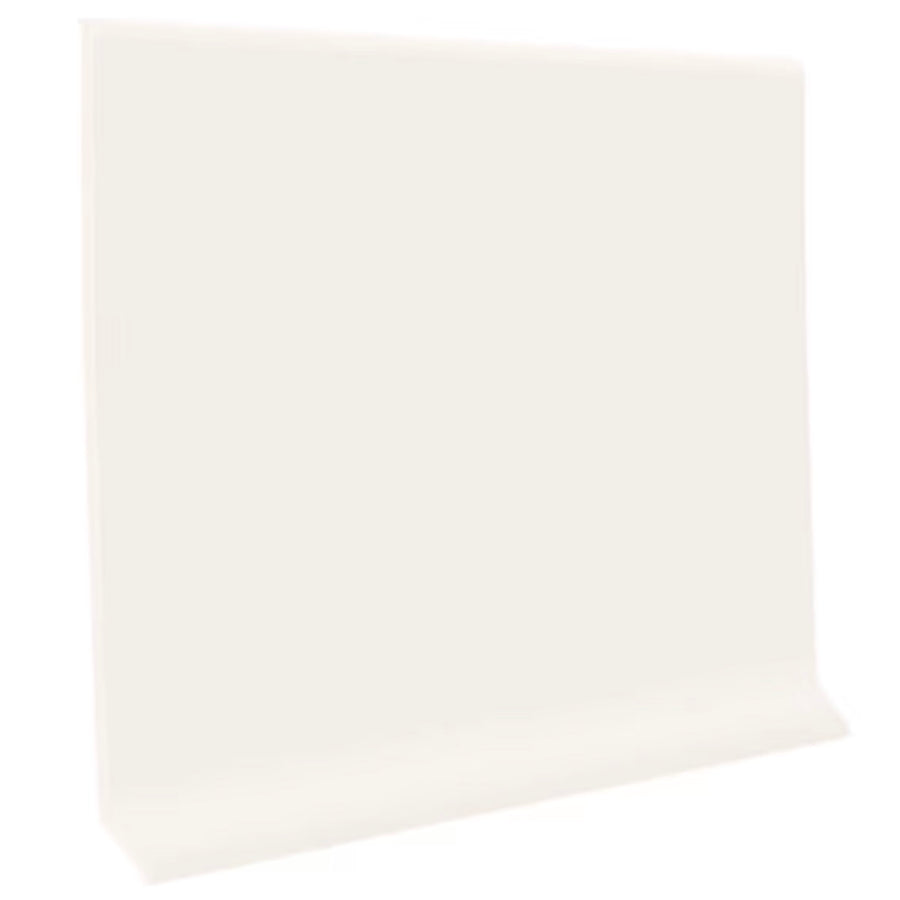 Flexco - 4" Cove base - Arctic White 029 - 4' planks - Wallflowers - Rubber Wall