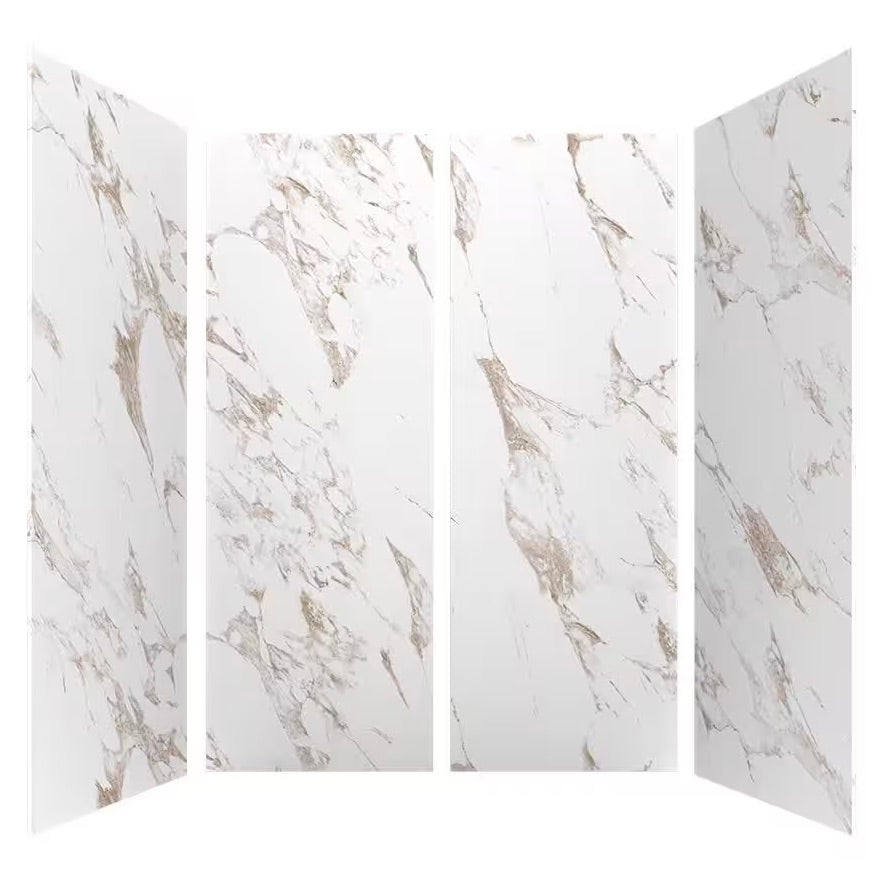 Gekoa - Arctic Vein #5 - 36"x96"x5/8" Quartz - Set 4x Shower Wall Panel