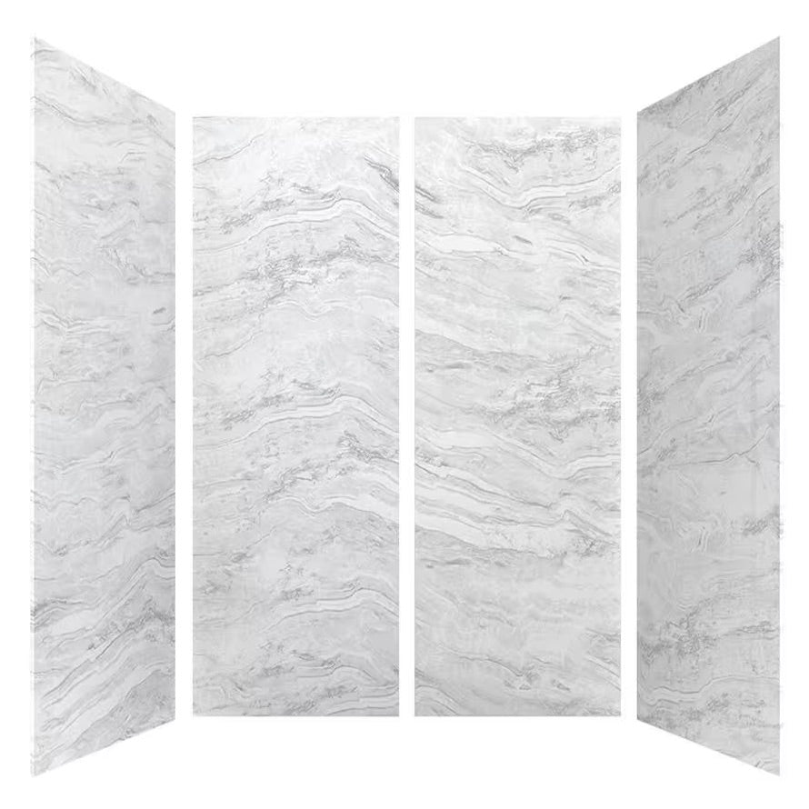 Gekoa - Storm Pearl #4 - 36"x96"x5/8" Quartz - Set 4x Shower Wall Panel