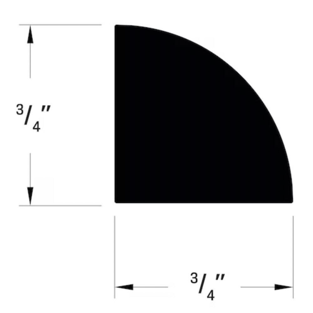 Nroro Flooring - Quarter round - 3/4" x 3/4" x 96" White PVC Finished - Molding Baseboard