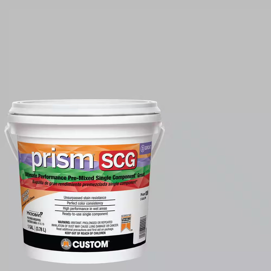 Custom Building Products Prism SCG #115 Platinum 1 Gallon – Pre-Mixed Single Component Grout