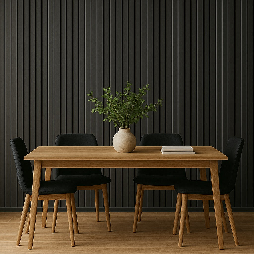 Nroro - Signature Pitch Black 84A - Ridge5 Collection - Slat PVC - Wall Ceiling Panel