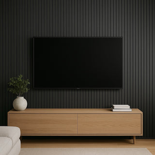 Nroro - Signature Pitch Black 84A - Ridge5 Collection - Slat Wall & Ceiling Panel - PVC Decor Accent