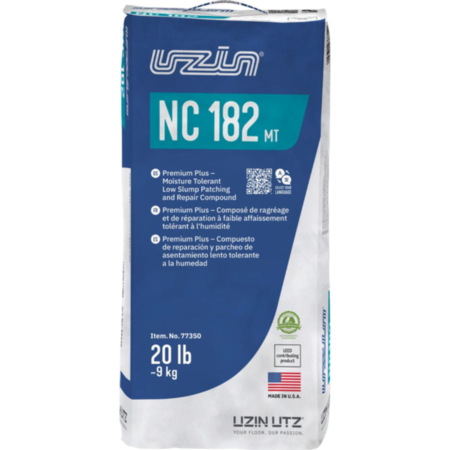 Uzin NC 182 MT Premium Plus moisture tolerant patching and repair compound 20 lb bag on white background
