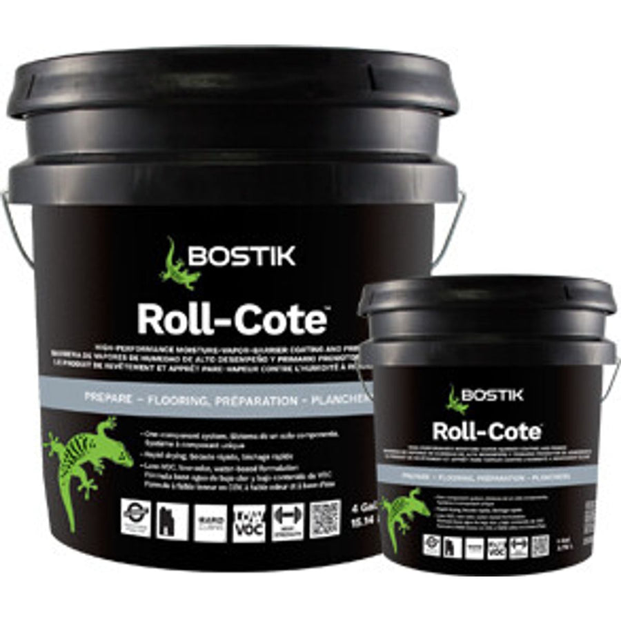 Bostik Roll-Cote moisture vapor barrier primer pail on white background