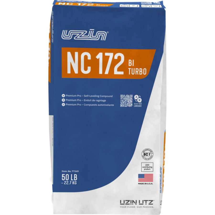 Uzin NC 172 TURBO Premium Pro extreme performance self-leveling compound 50 lb bag on white background
