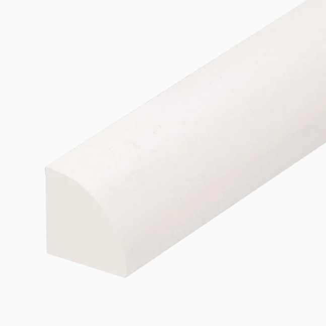 Quarter round - 1/2" x 1/2" x 8' - white - PVC molding trim