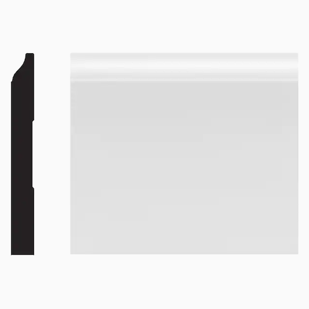 Baseboard - 4-1/4`` x 1/2`` x 8' - white - polystyrene