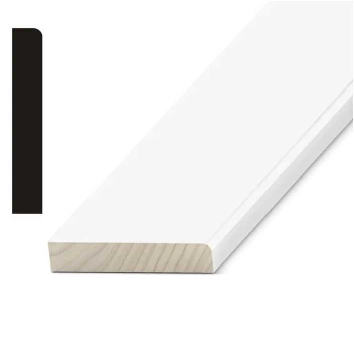 Baseboard - 4-1/2" x 9/16" x 8' - White - Primed Wood - Pine
