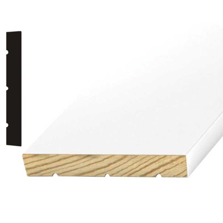 Baseboard - 4-9/16" x 11/16" x 7' - White - Primed Wood - Pine